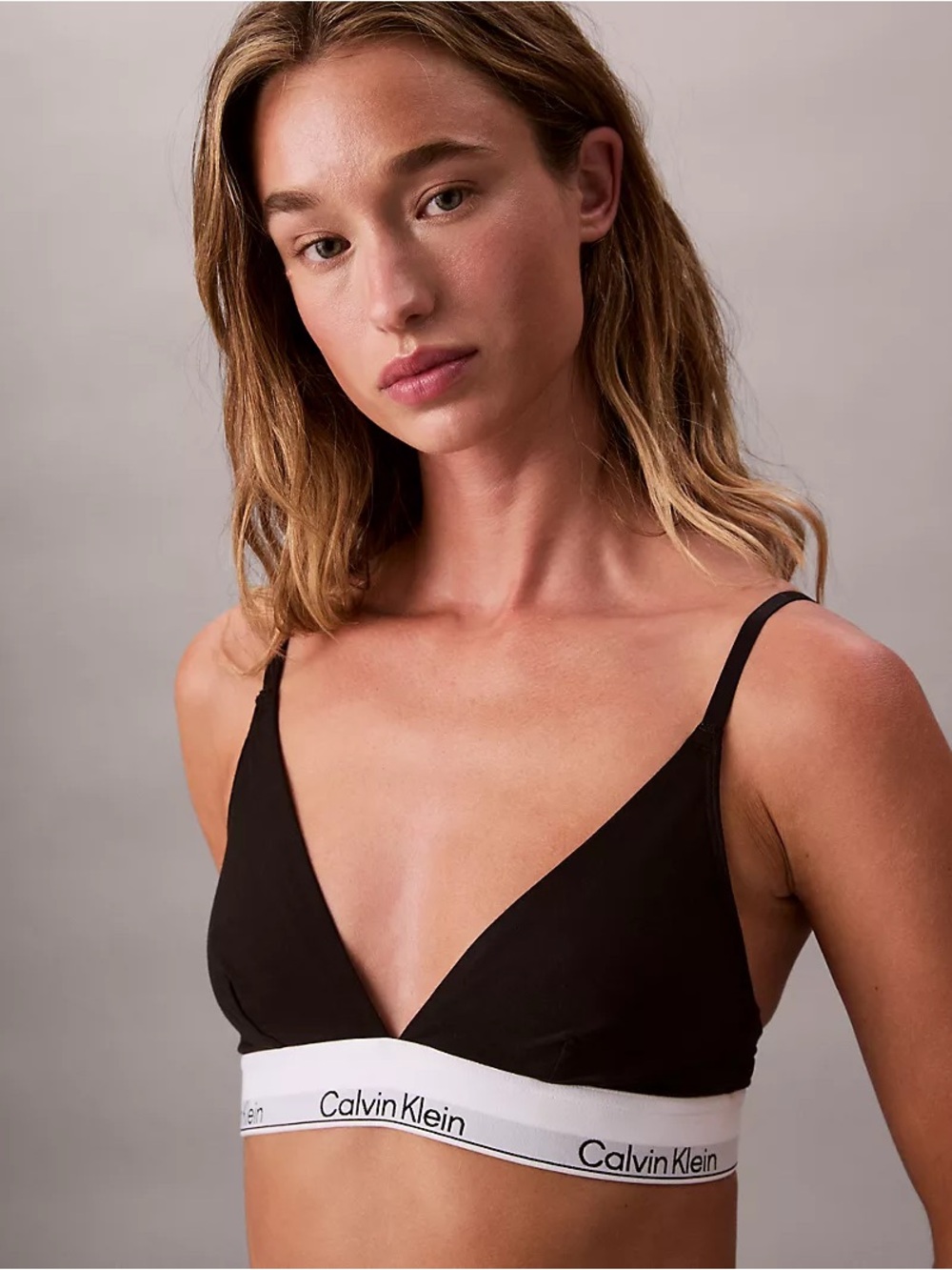 Calvin Klein Black Bralette with White Logo Band